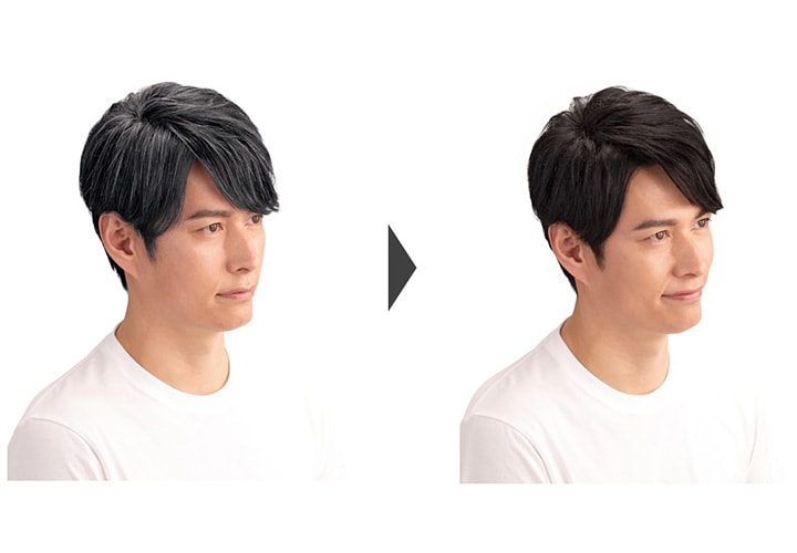 メンズビゲンワンプッシュ仕上がりイメージ