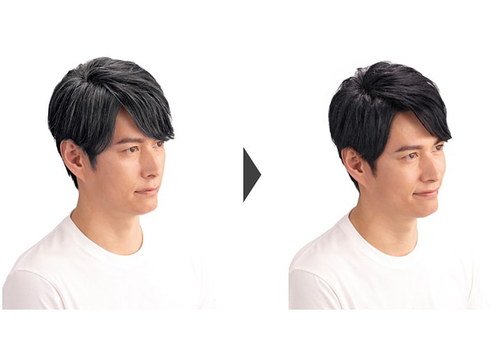 メンズビゲンカラーリンス仕上がりイメージ